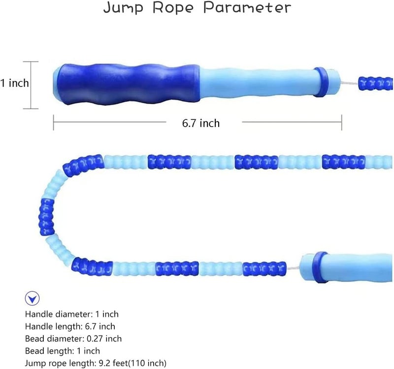 TYSISKNO Jump Rope for Kids Girls and Boys, Soft Beaded Jump Ropes, Adjustable Skipping Rope, Tangle-Free Segmented Rope for Kid and Women Men Adults Exercise, Keeping Fit, Training - 9.2Ft - Image 5